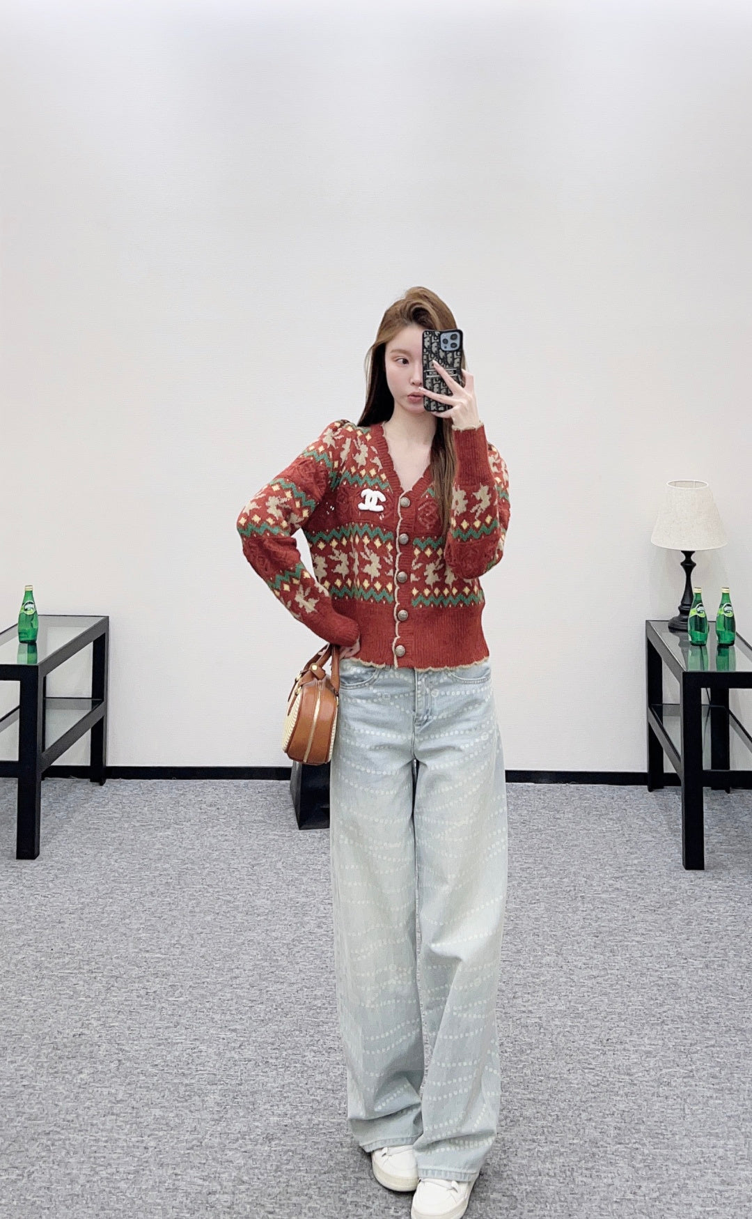 Striped Jacquard Knit Cardigan