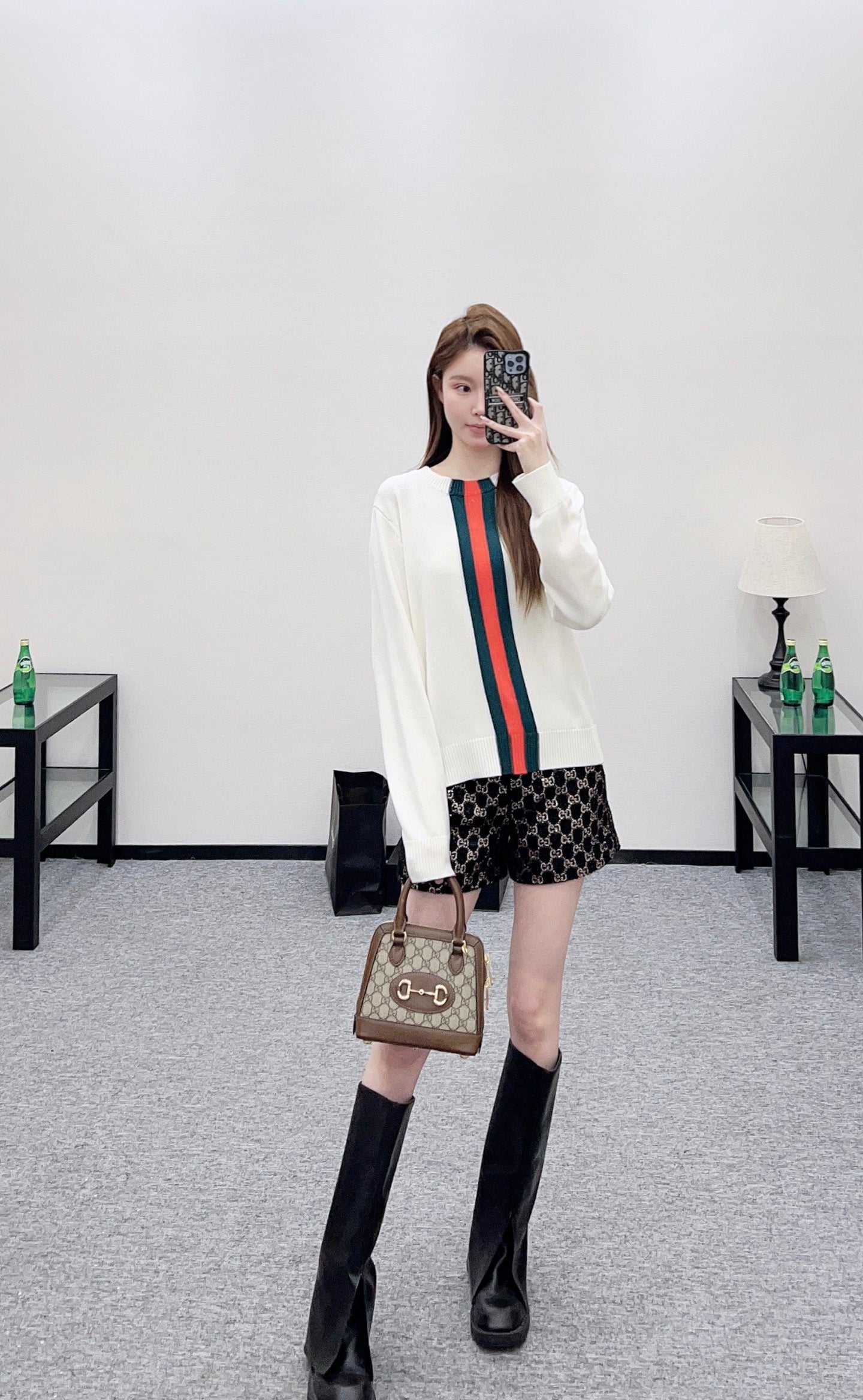Vertical Striped Ribbon Sweater