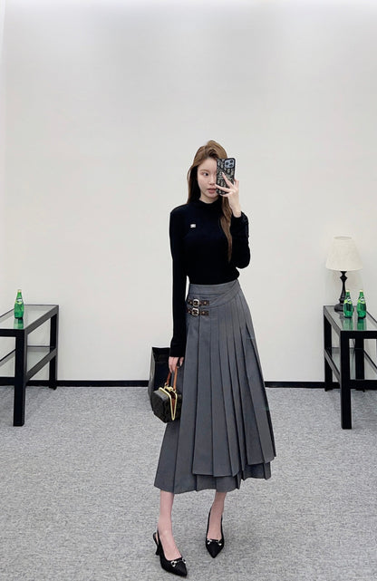 One-piece Midi Pleated Skirt