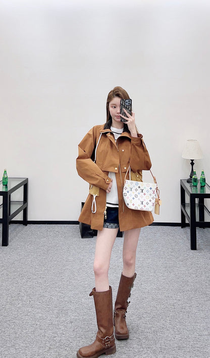 Hooded Drawstring Jacket
