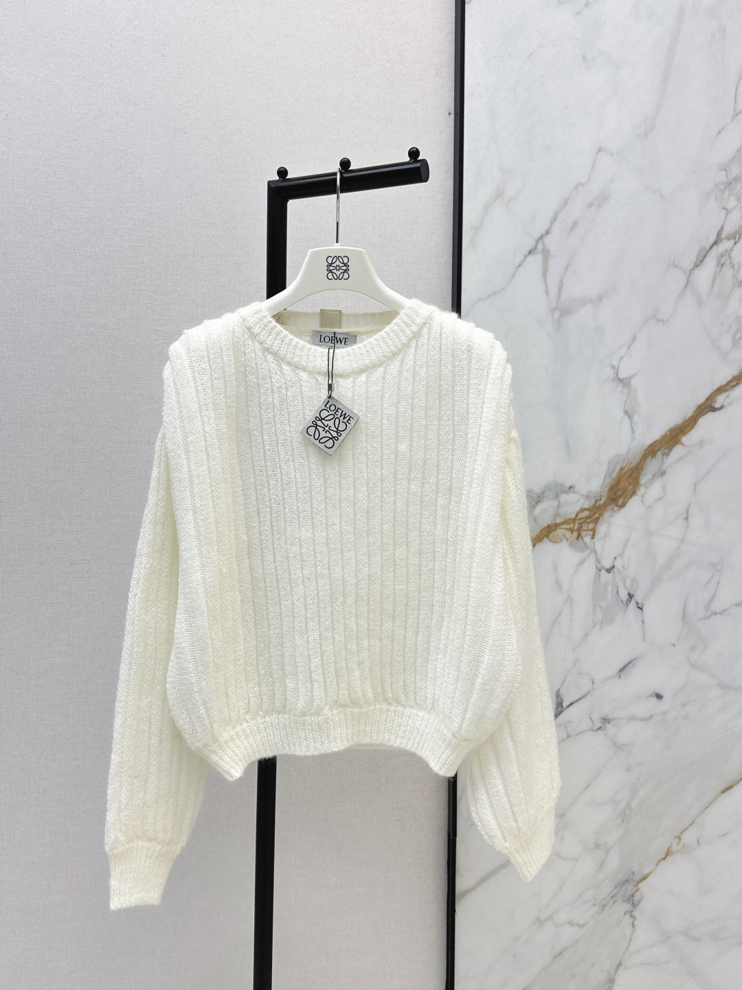 Lantern Sleeve Mohair Blend Sweater