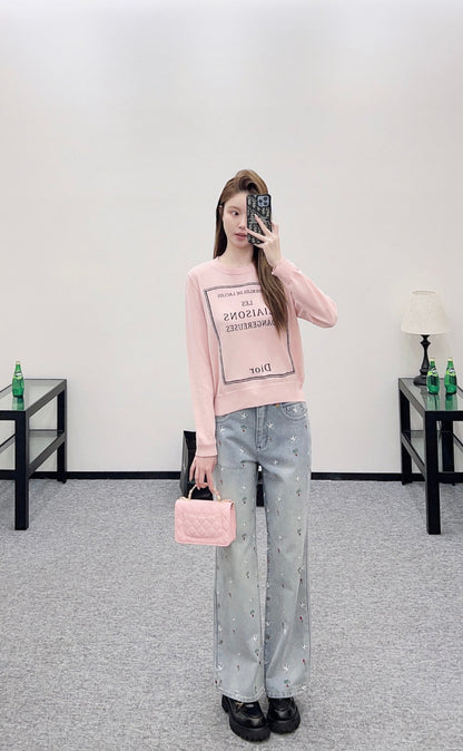 Logo Knit Long-Sleeve Top