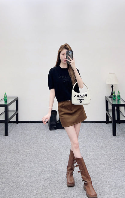 Logo Knit Short-Sleeve T-Shirt