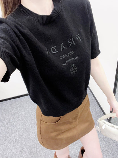 Logo Knit Short-Sleeve T-Shirt