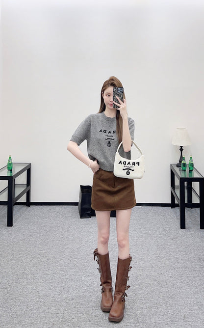 Logo Knit Short-Sleeve T-Shirt