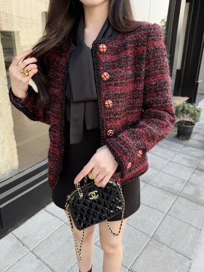 Woven Tweed Coat