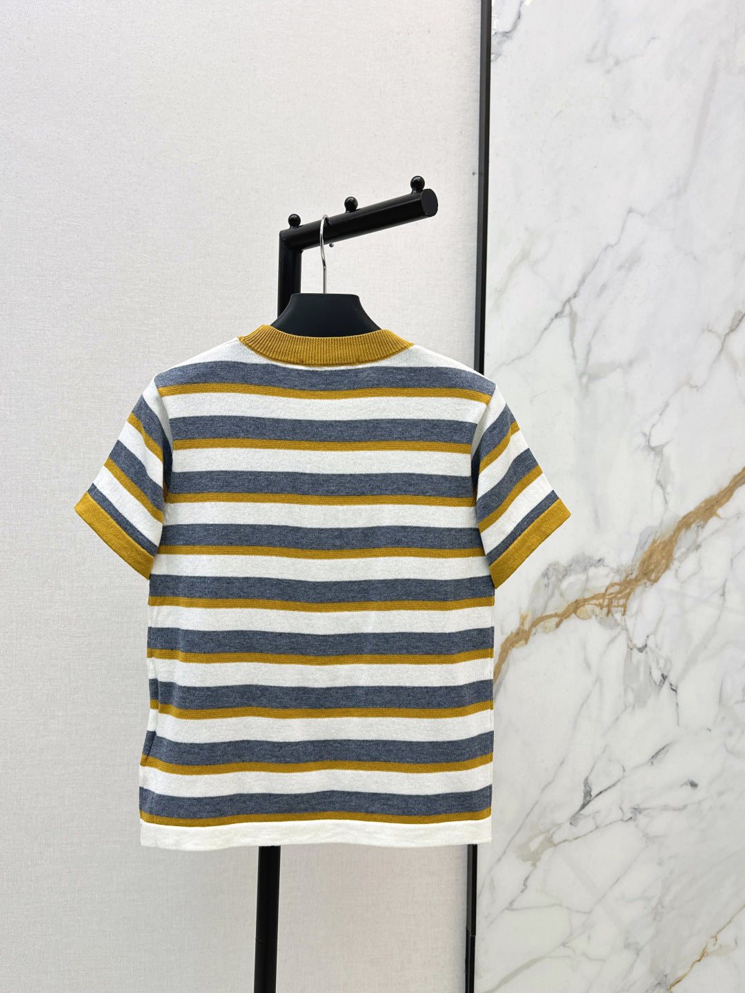 Striped Knit Short-Sleeve Top