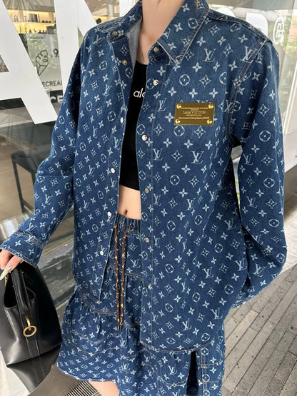 Gradient Denim Jacquard Shirt