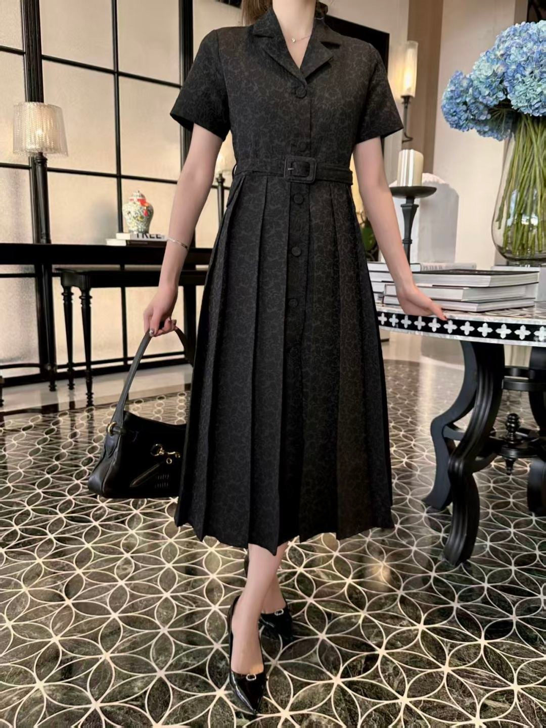 3D Jacquard Long Dress