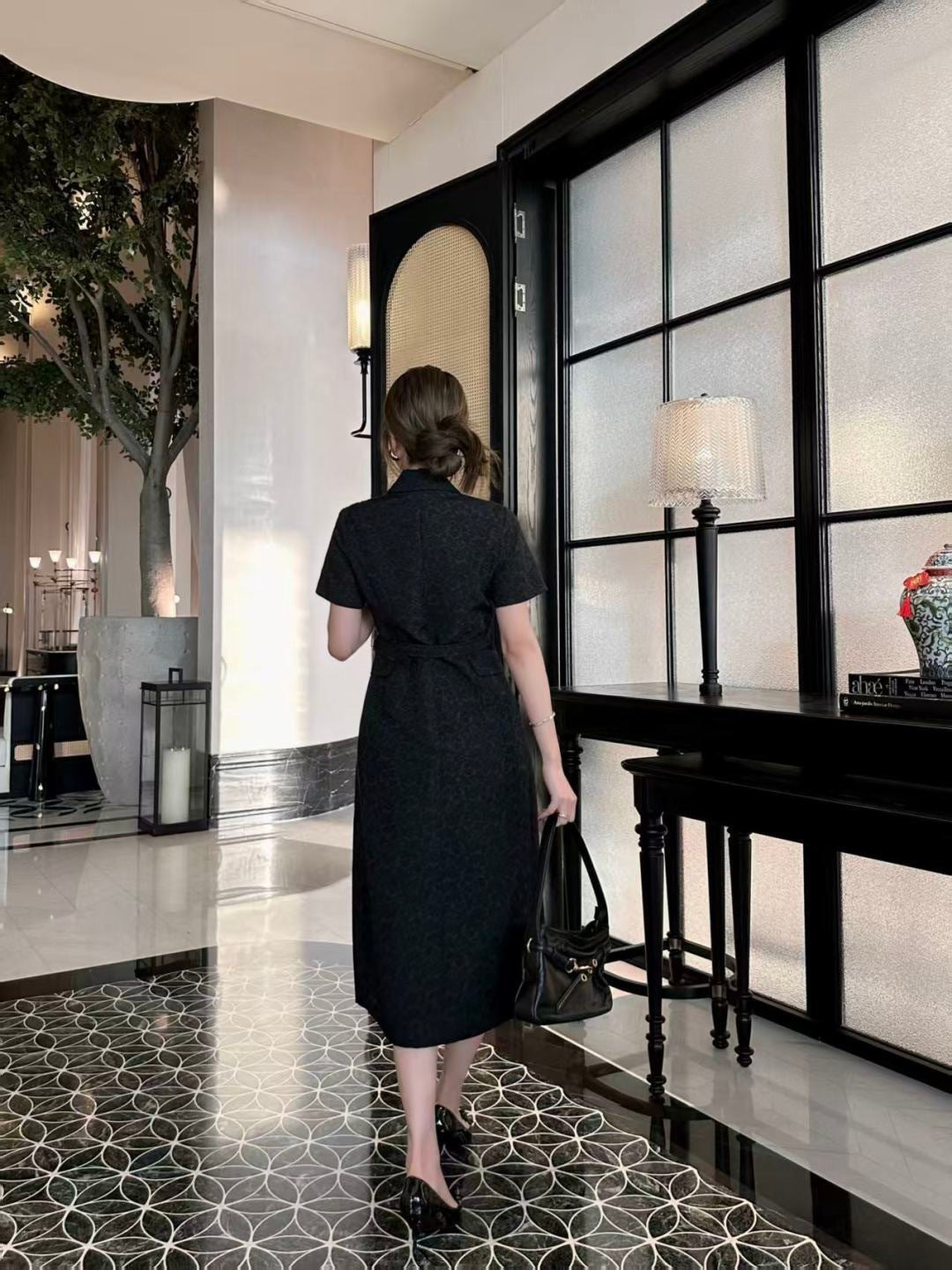 3D Jacquard Long Dress