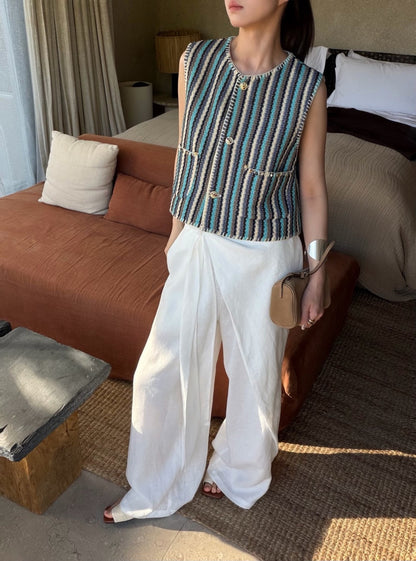 Hand-crocheted short vest