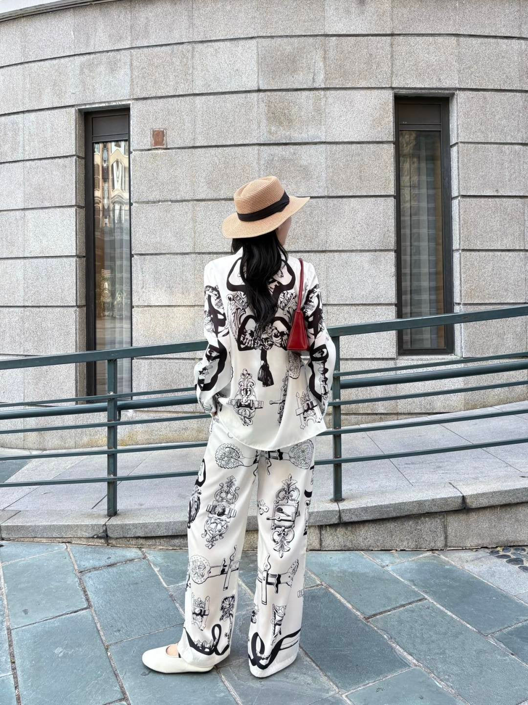 Silk Straight Leg Pants