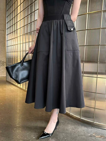 Umbrella-shaped midi skirt