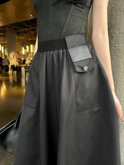 Umbrella-shaped midi skirt