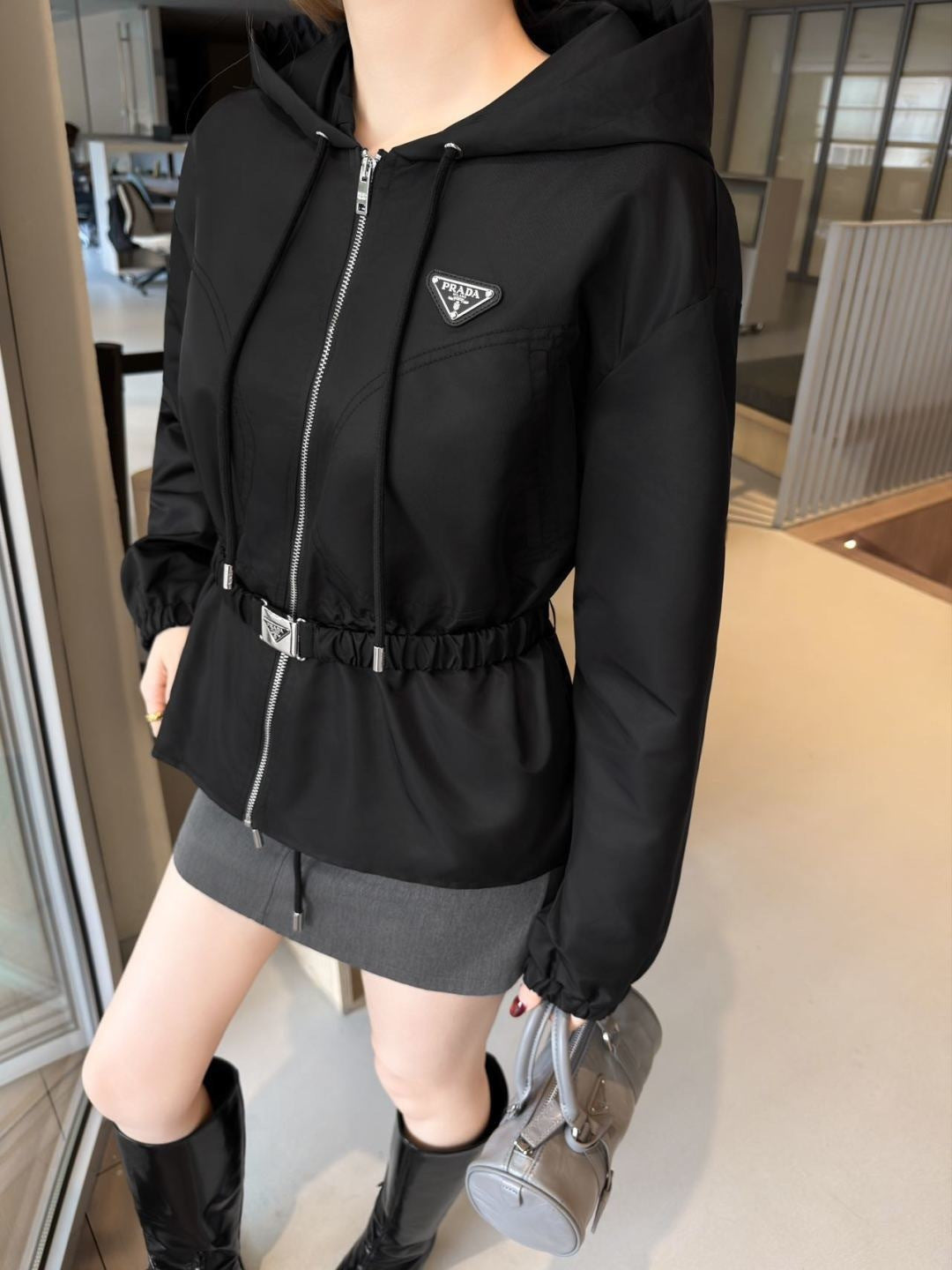 Triangle logo nylon jacket