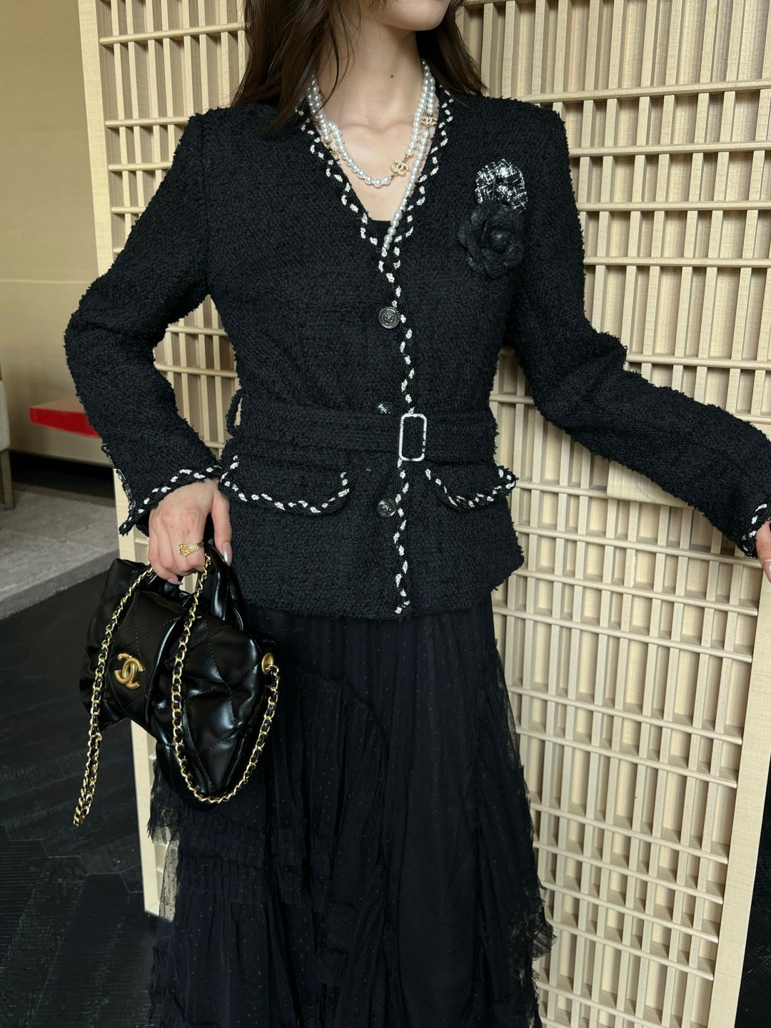 Floral-embellished coat