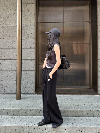 Embroidered Straight Leg Pants