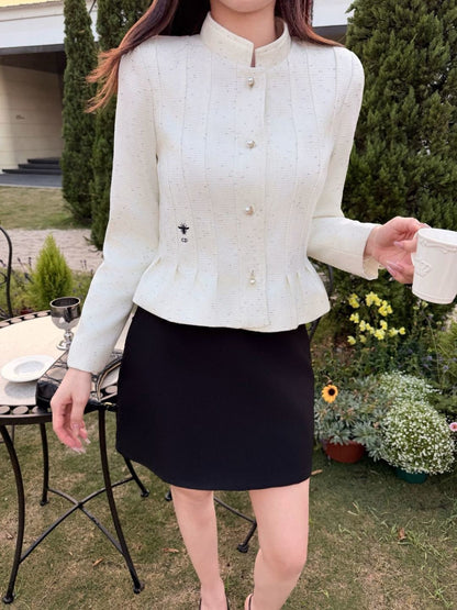 Stand-up collar elegant coat