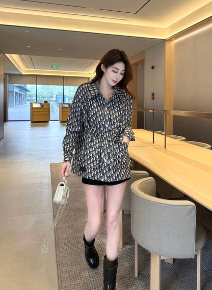 Jacquard drawstring cardigan