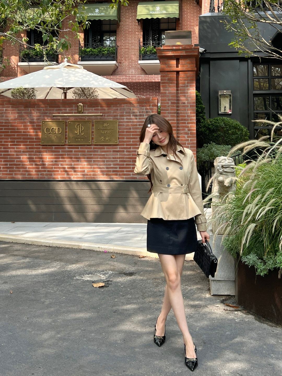 Bee Embroidered Trench Coat