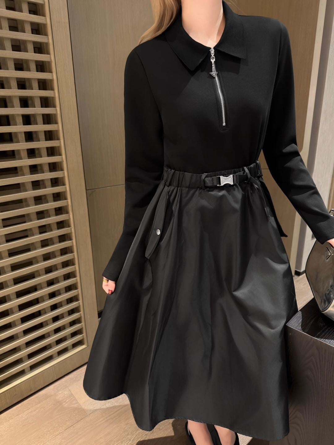 Long dress with patchwork design