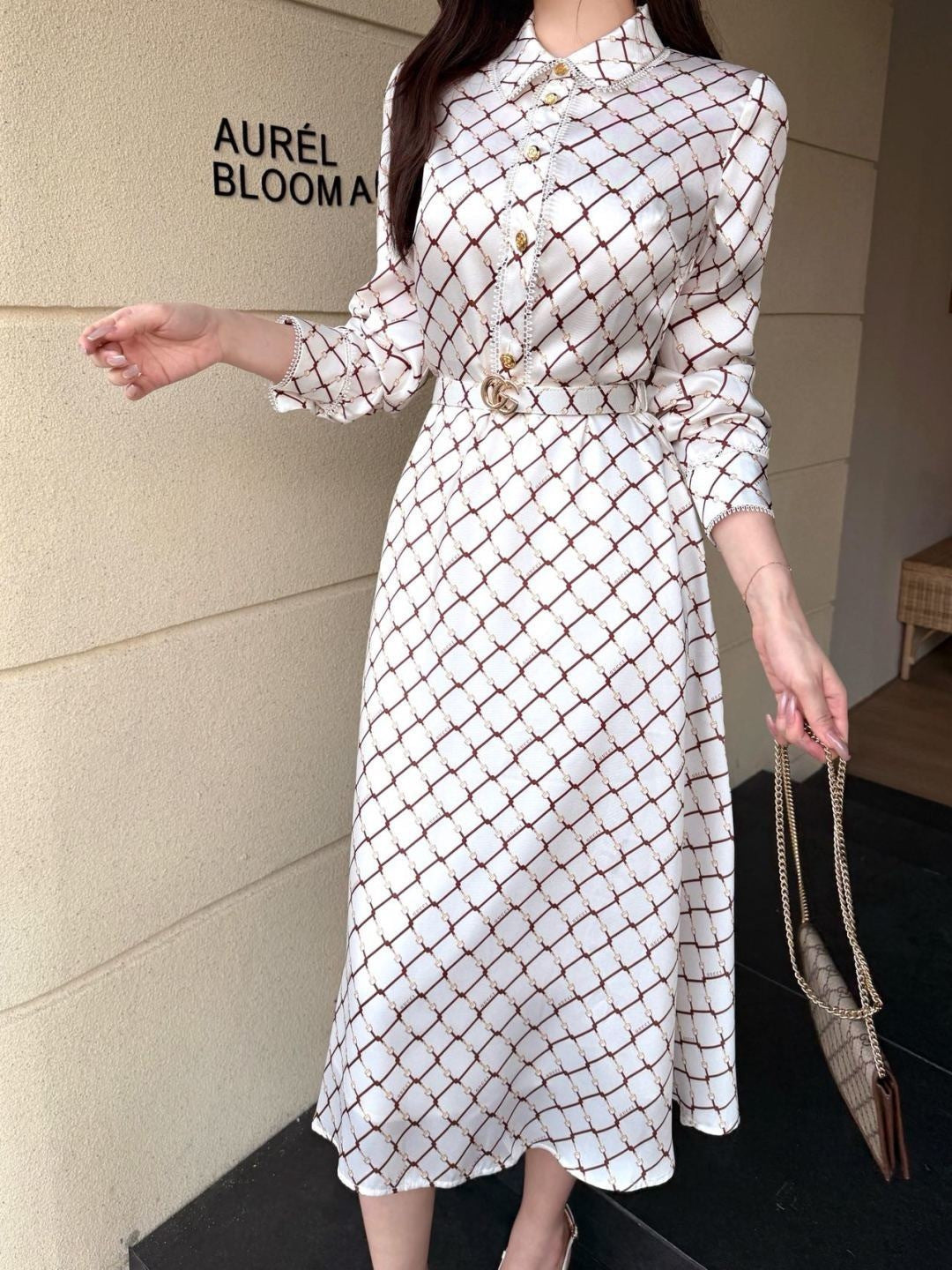 Plaid Print Long Dress