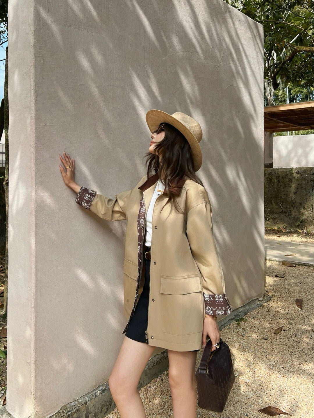 Mid-length trench coat