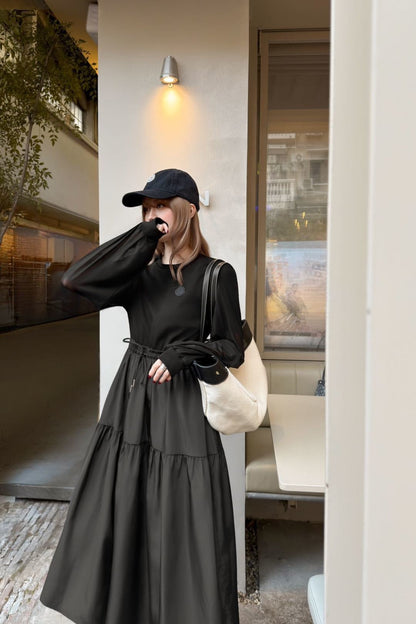 Long dress with patchwork design