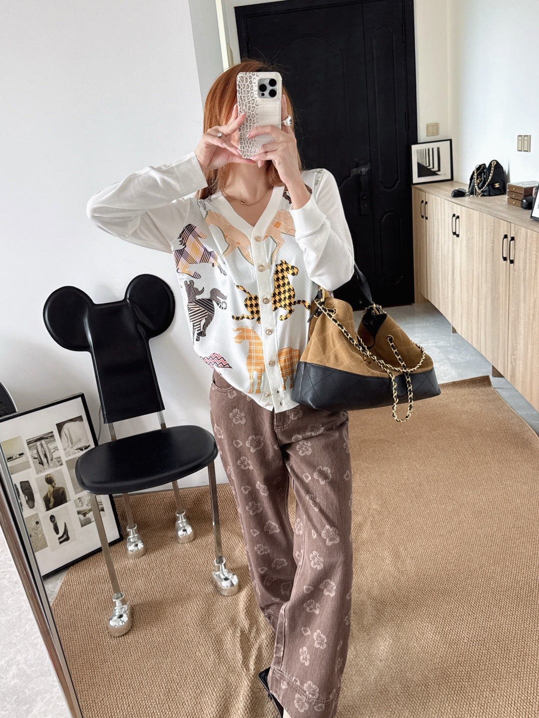 Patchwork Knit Cardigan