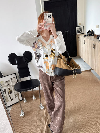 Patchwork Knit Cardigan
