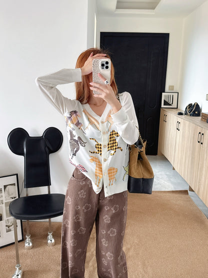 Patchwork Knit Cardigan