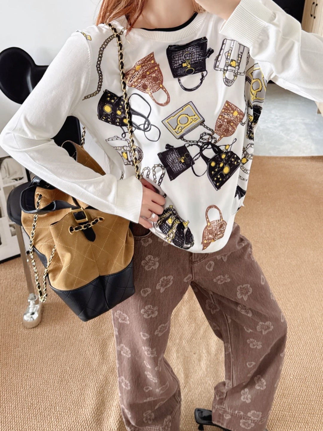 Patchwork Knit Sweater