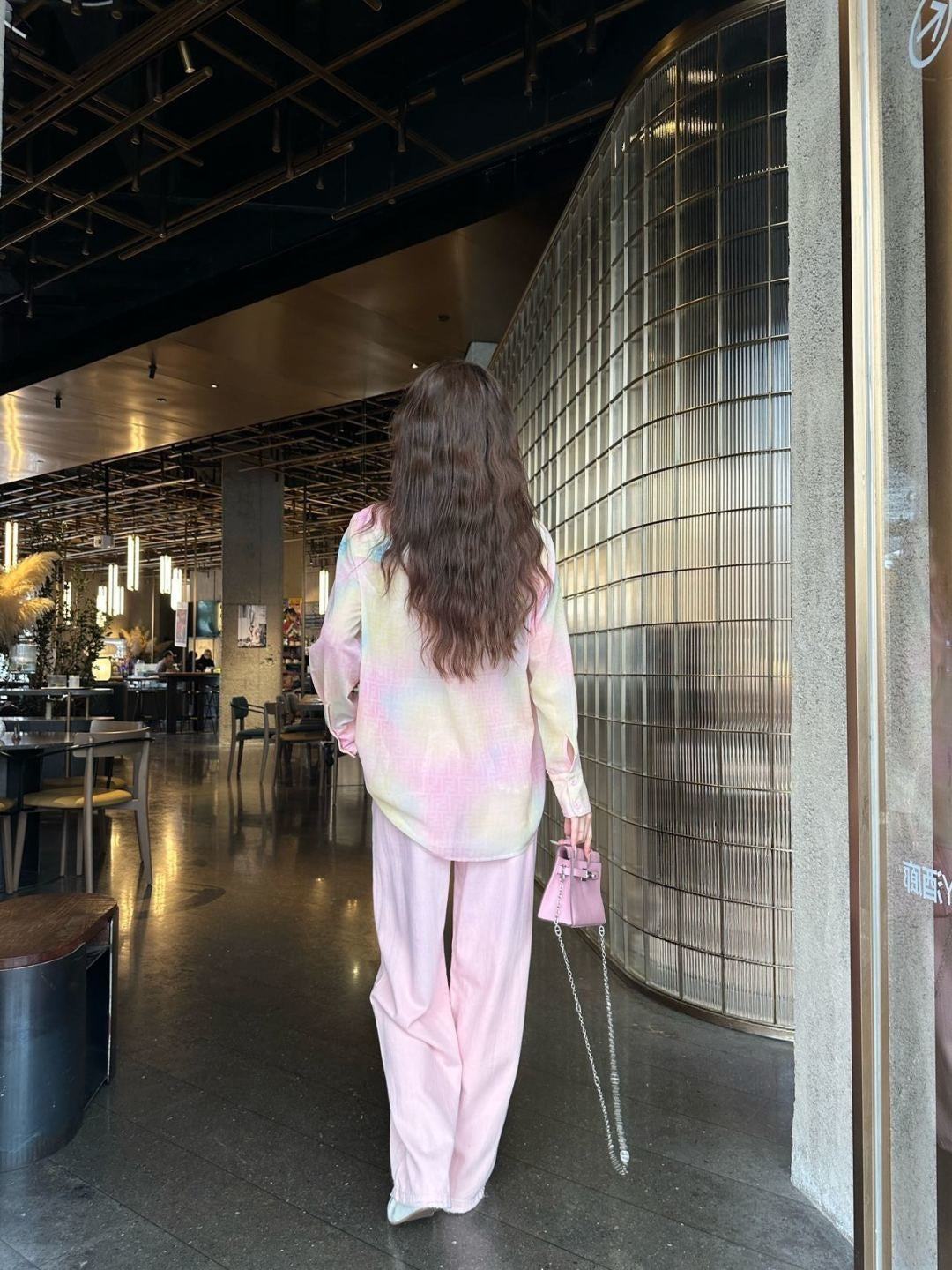 Rainbow-colored printed shirt