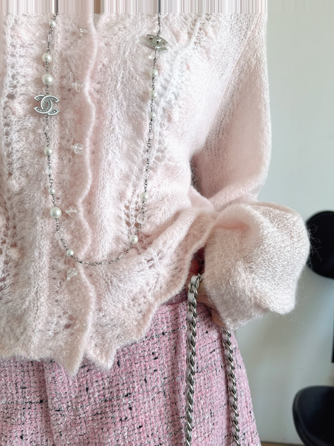 Floral-trimmed cardigan