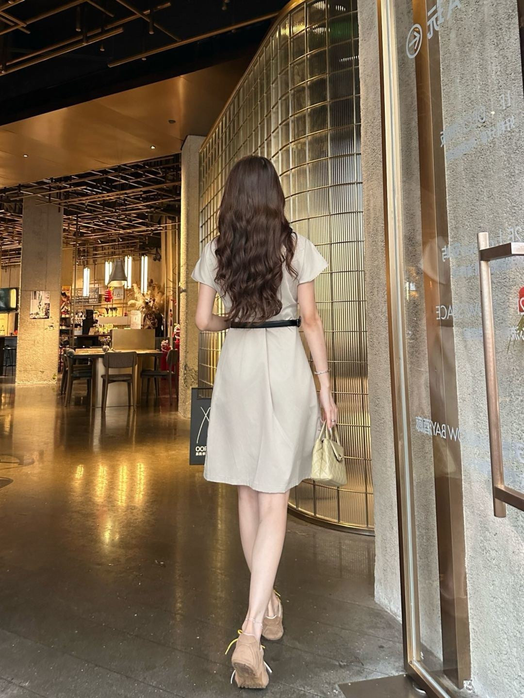 Embroidered Belt Dress