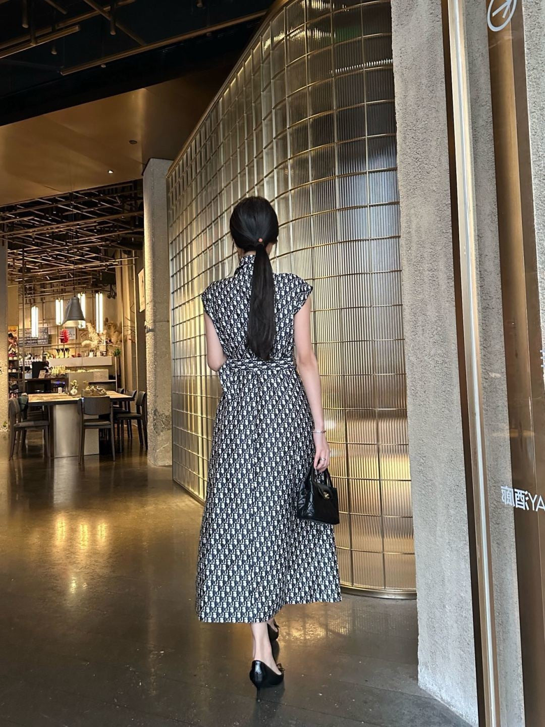 Jacquard Double-Breasted Dress
