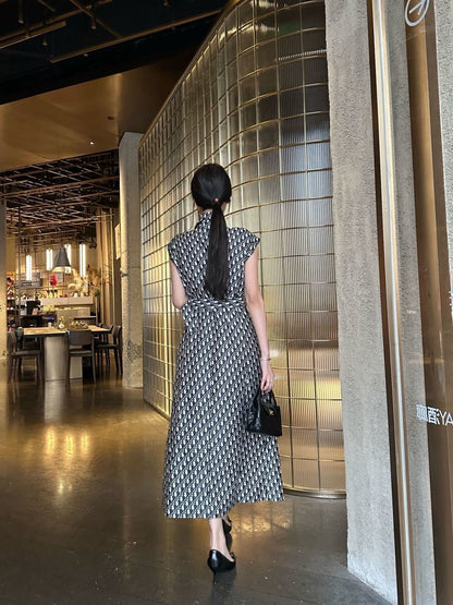 Jacquard Double-Breasted Dress