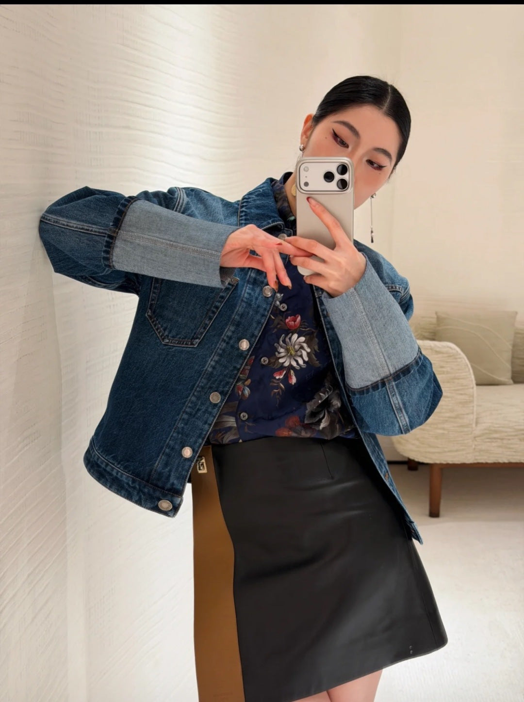 Cuffed Denim Jacket