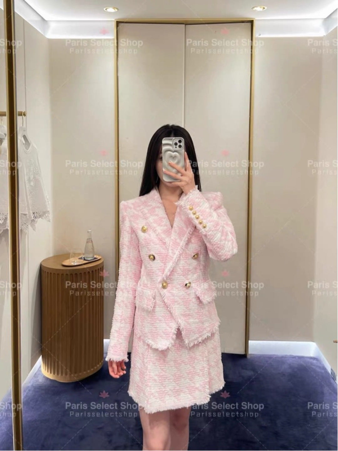 Houndstooth Knitted Fleece Blazer