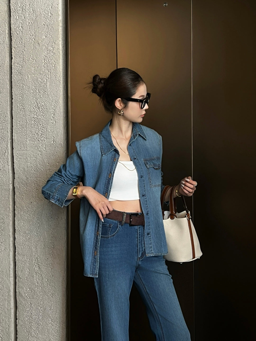 Retro Blue Denim Shirt