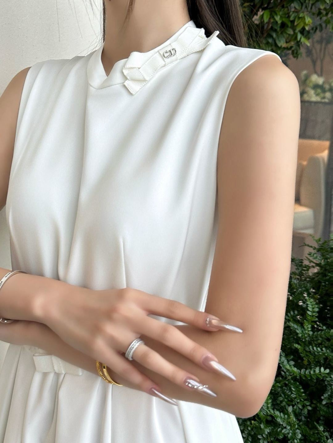 Bow-adorned dress