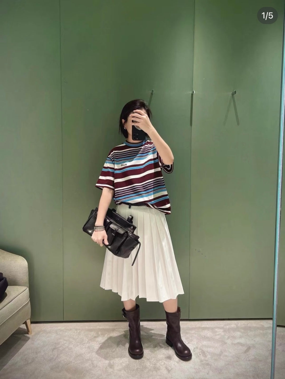 Striped Loose Knit T-Shirt