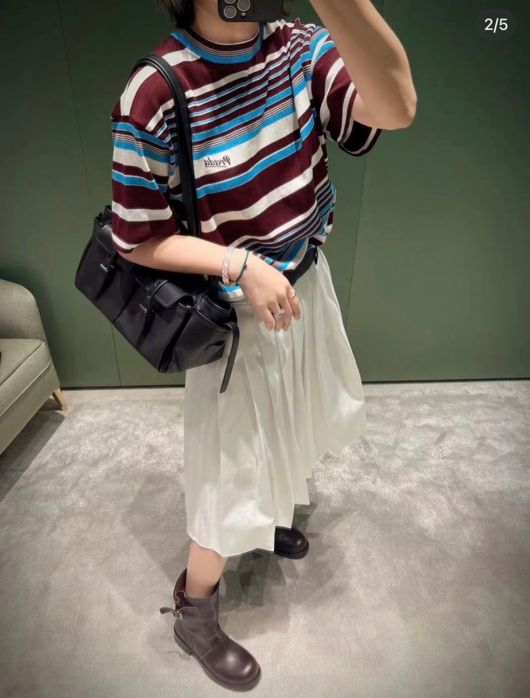 Striped Loose Knit T-Shirt