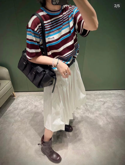 Striped Loose Knit T-Shirt