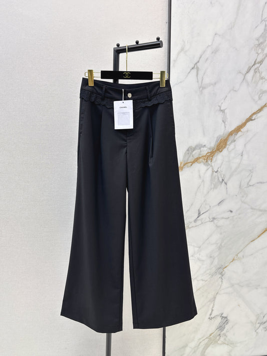 26ss Straight-leg trousers with lace trim