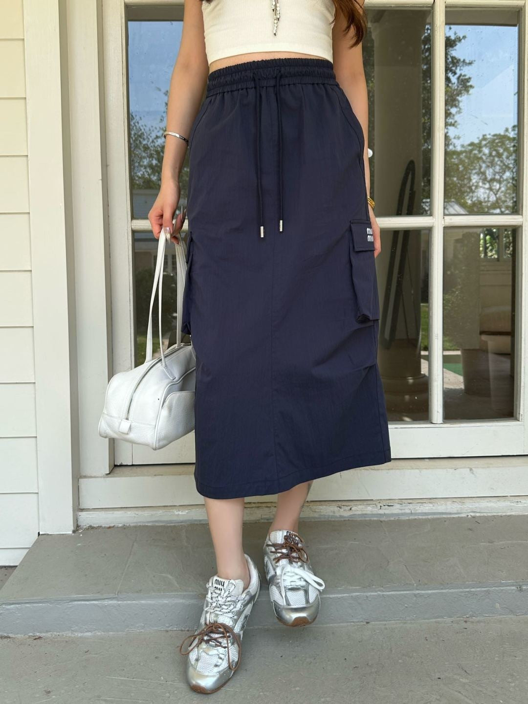 26ss Workwear-inspired midi skirt
