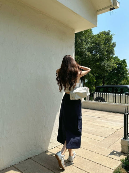 26ss Workwear-inspired midi skirt