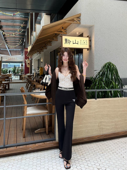 26ss Flared, mid-high waist, stretch leggings