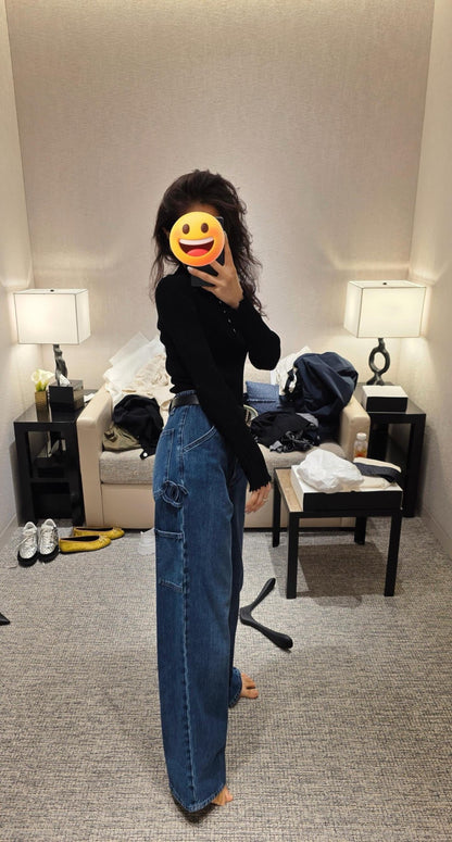 26ss Double side pockets, double C logo jeans