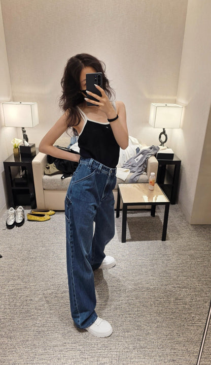 26ss Double side pockets, double C logo jeans